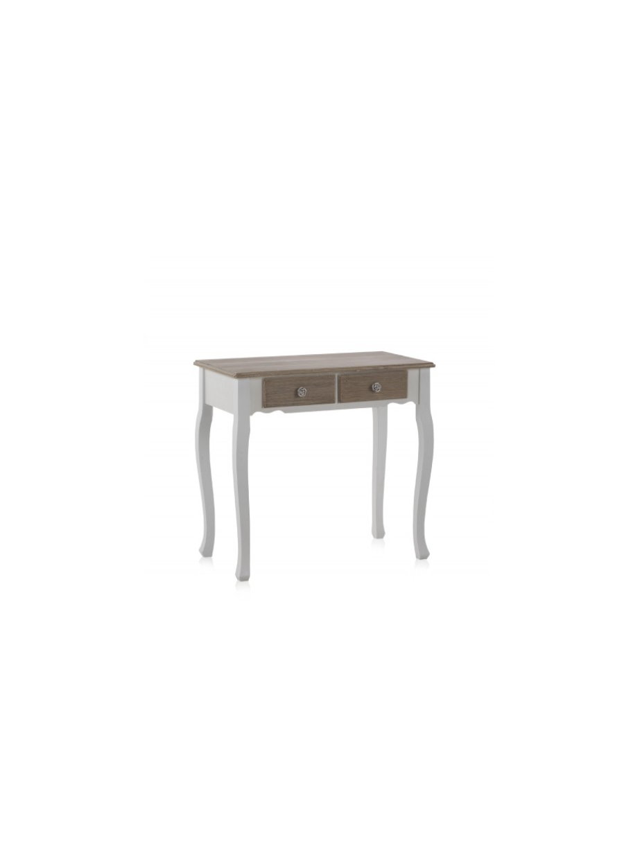 Mesa tocador madera con espejo y banco madera blanco