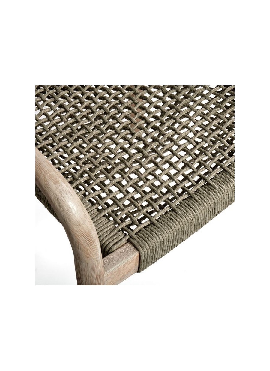 Sillas con estructura de madera de eucalipto y asiento de cuerda color  marrón de 77x50cm