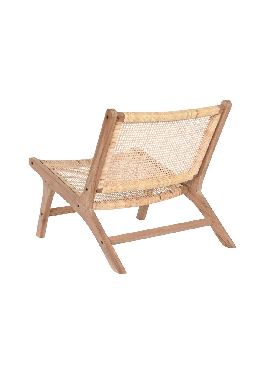 Sillón · Madera De Teca y Ratán · Natural